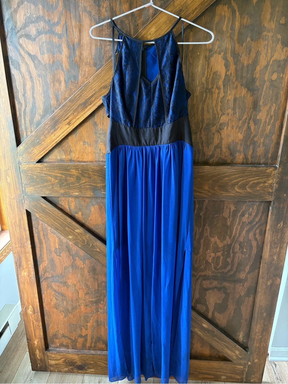 BCBGeneration Royal Blue and Black Maxi Dress